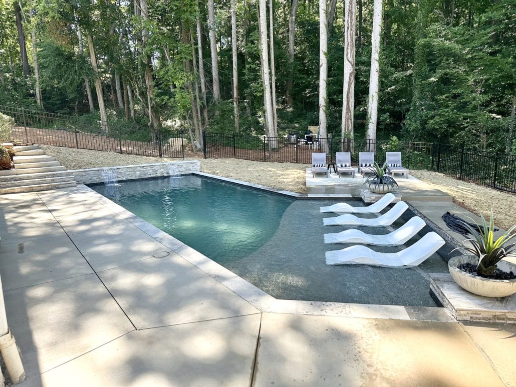 private pool at Lake Norman Family Rentals